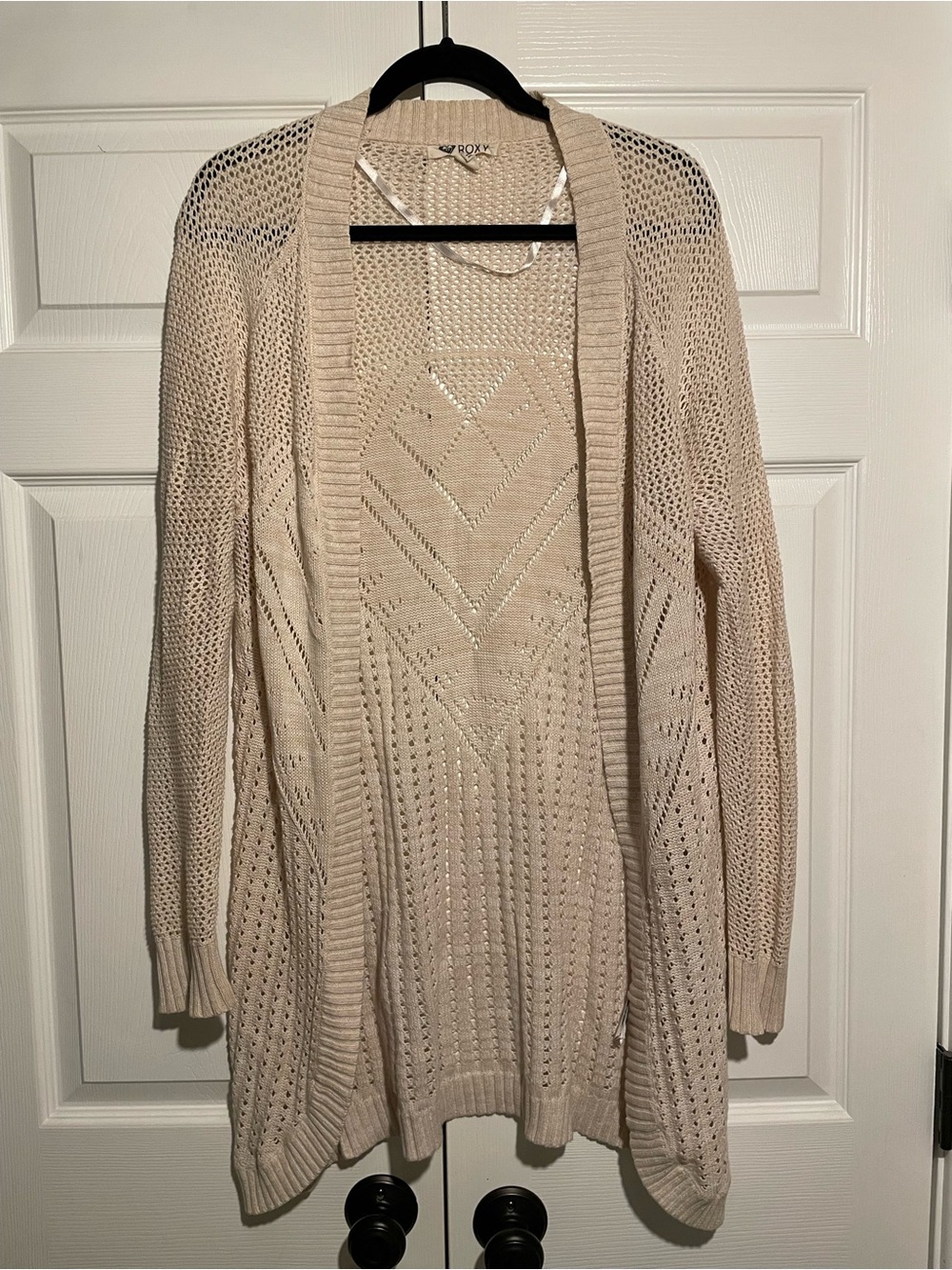 ROXY Women's Open-Front Longline Heathered Oat Knit Cardigan Sweater